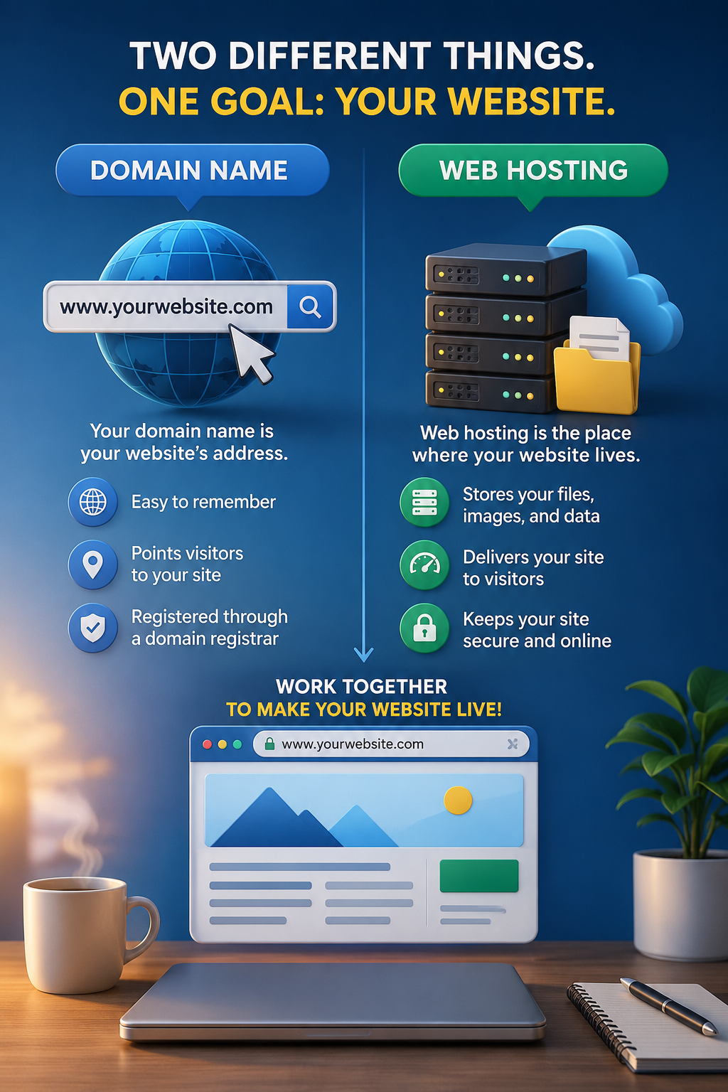Domain Name vs Web Hosting: What Is the Difference?
